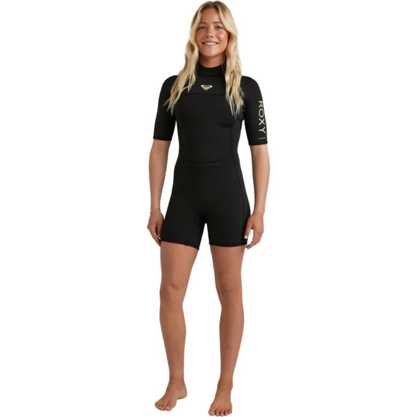 2026 Roxy Womens Prologue+ 2mm Back Zip Shorty Wetsuit 26BW253502 - Black